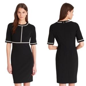 New Karl Lagerfeld Black Crepe Sheath Dress - Size 4